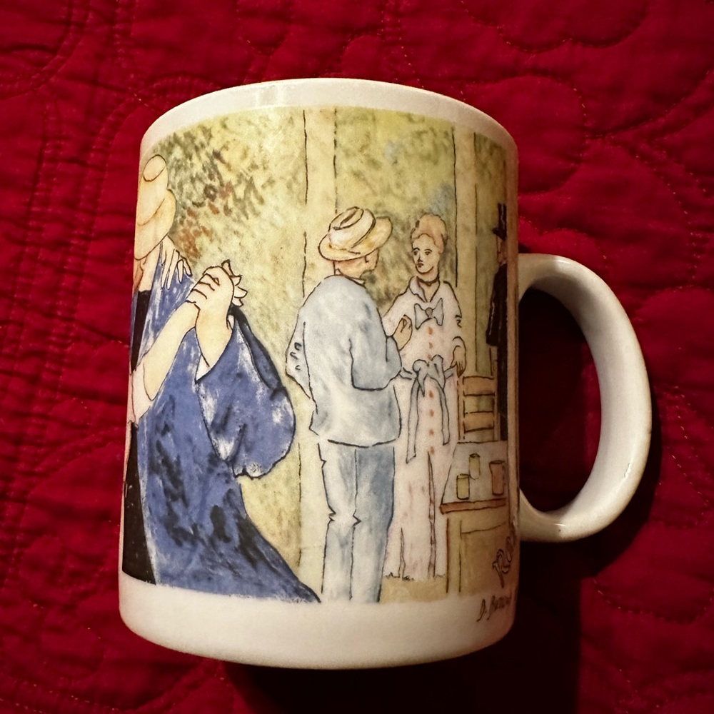 Vintage Chaleur Master Romantics Renoir Coffee Mug - Dance at Bougival D Burrows